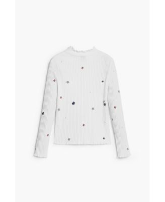 Girls Girls's Ribbed T-shirt with embroidery