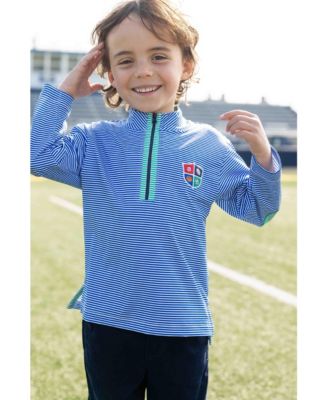 Stripe Performance Knit Half Zip With Sports Crest