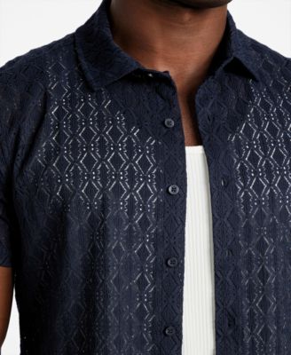 Men's Reeves Woven Short Sleeve Button-Up Shirt