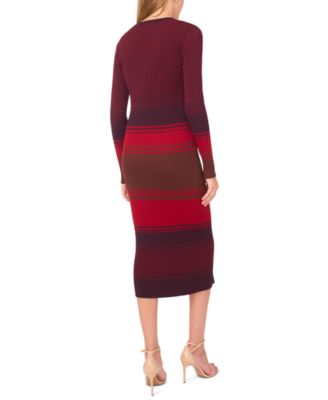 Women's V-Neck Button Up Sweater Dress