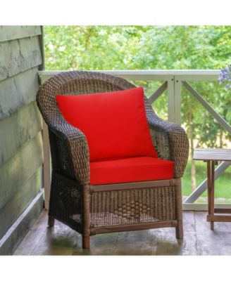 2PCS Deep Seat Chair Cushion Pads Set Indoor/Outdoor w/ Rope Belts