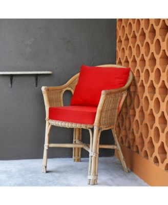 2PCS Deep Seat Chair Cushion Pads Set Indoor Outdoor W/ Rope Belts