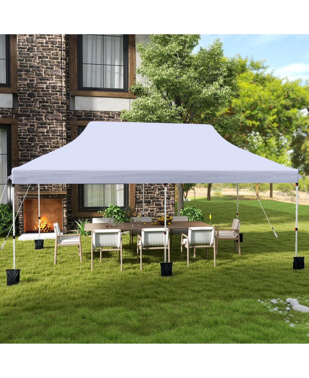 10x20 Ft Pop Up Canopy, Instant Setup Canopy Tent