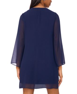 Women's V-Neck Long Sleeve Midi Dress