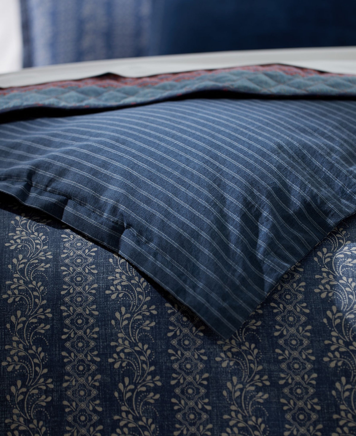 Ralph Lauren Gena Soft Cotton Reversible 3-pc. Comforter Set, King In Multi