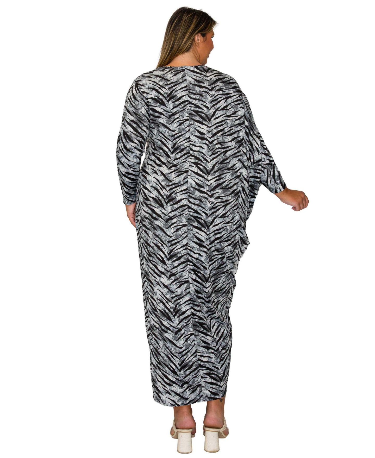 Женское платье L I V D Plus Size Mary J Asymmetrical Maxi, цвет: Серый чёрный — фото 3
