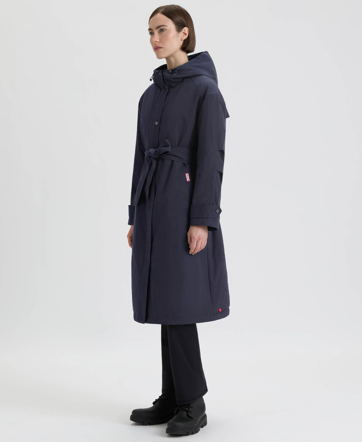 Women's Hooded Belt Trench Coat
