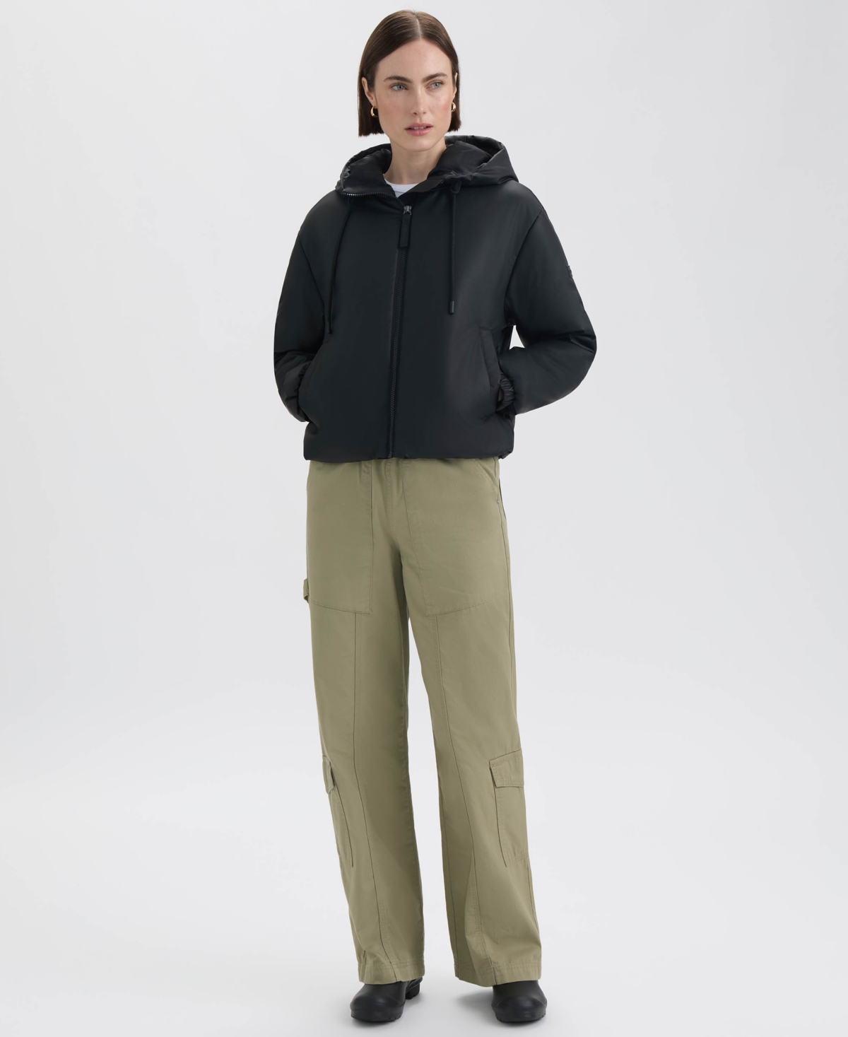 Hunter Leah Puffer Coat In Black
