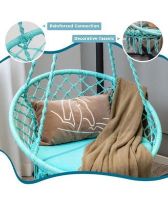 Hammock Swing Chair with Cushion Hanging Hardware Kit Indoor Outdoor