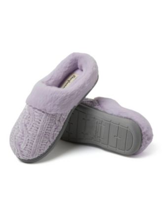 Womens Claire Cable Knit Chenille Clog House Slipper