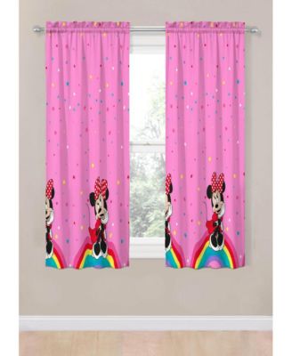 Minnie Mouse Curtains for Kids Bedroom 4-Piece Drape Set Pack of 2