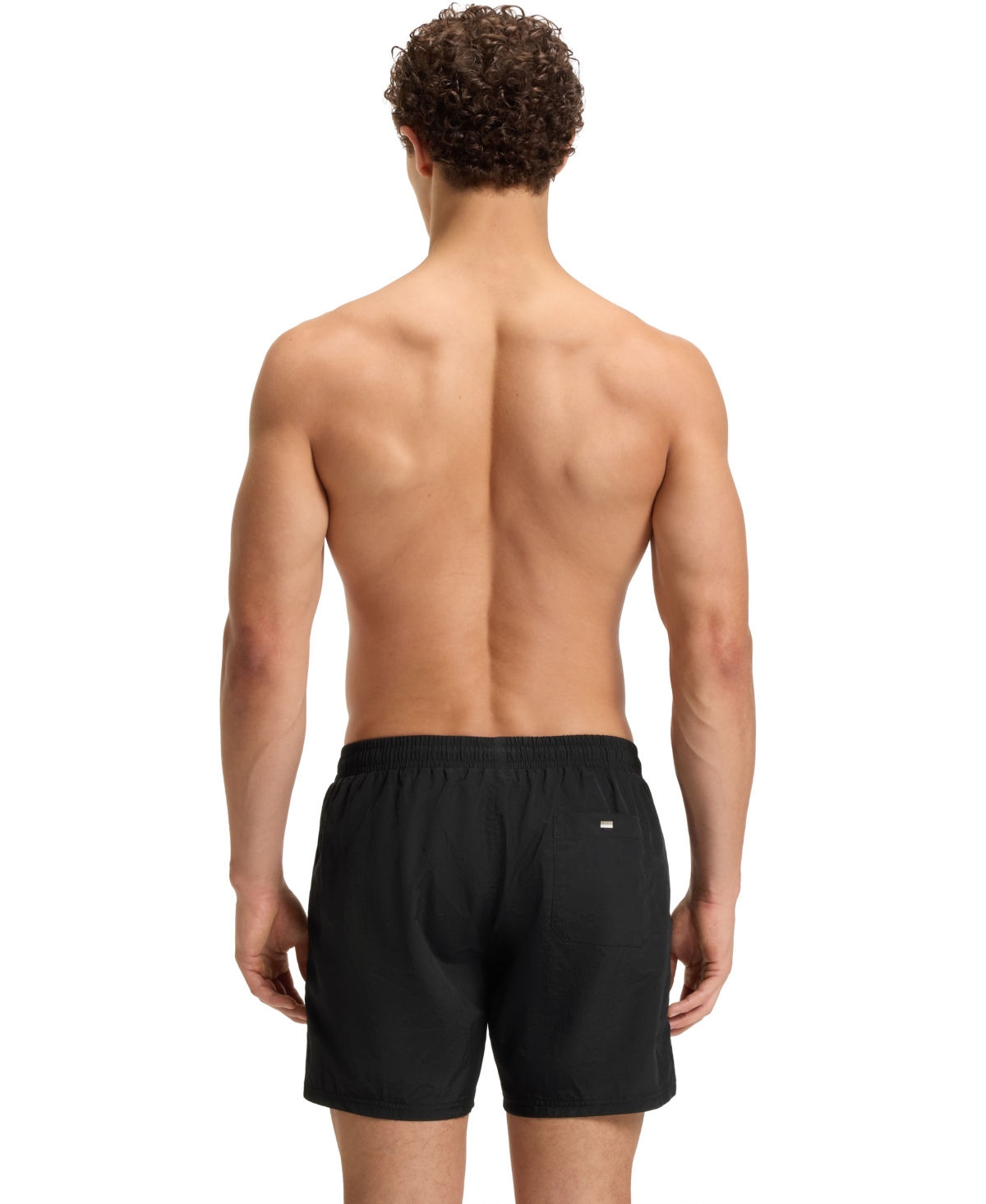 Boss by Hugo Men's Metallic Logo Quick-Drying Swim Shorts