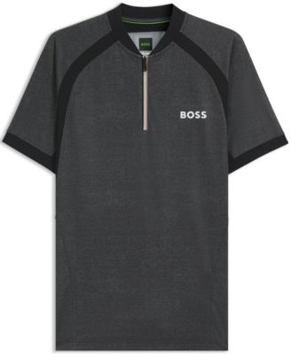 Men's Jersey Zip-Neck Slim-Fit Polo Shirt