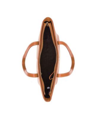 Brown Leather Shoulder Bag Big Work Tote Purse for Women Laptop Handbag with Zipper Closure