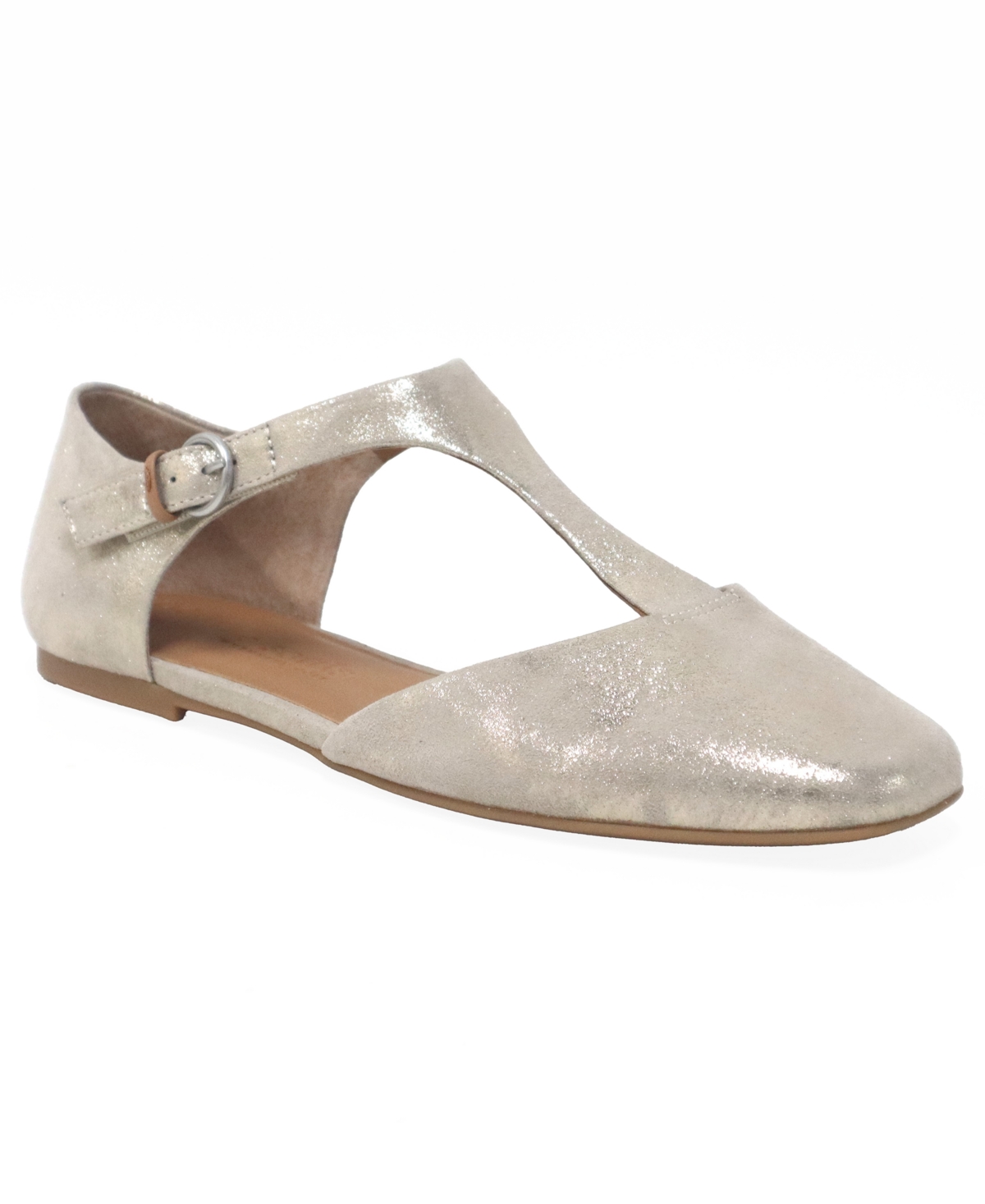Gentle Souls Wyatt T-strap Flat In Gray