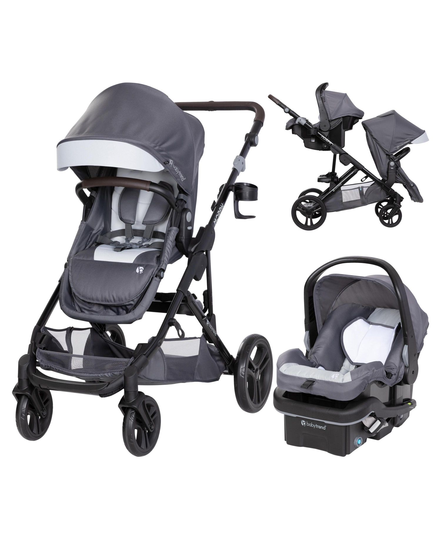 Morph Single to Double Modular Travel System - Dash Grey
