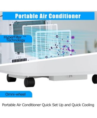 12,000 BTU, 3-in-1 Portable Air Conditioner with Cooling, Dehumidifier & Fan Modes, Remote, 24H Timer, Sleep Mode, Installation Kit