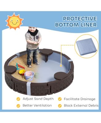 Round Kids box with Cover, 3 Seats, Bottom Liner,