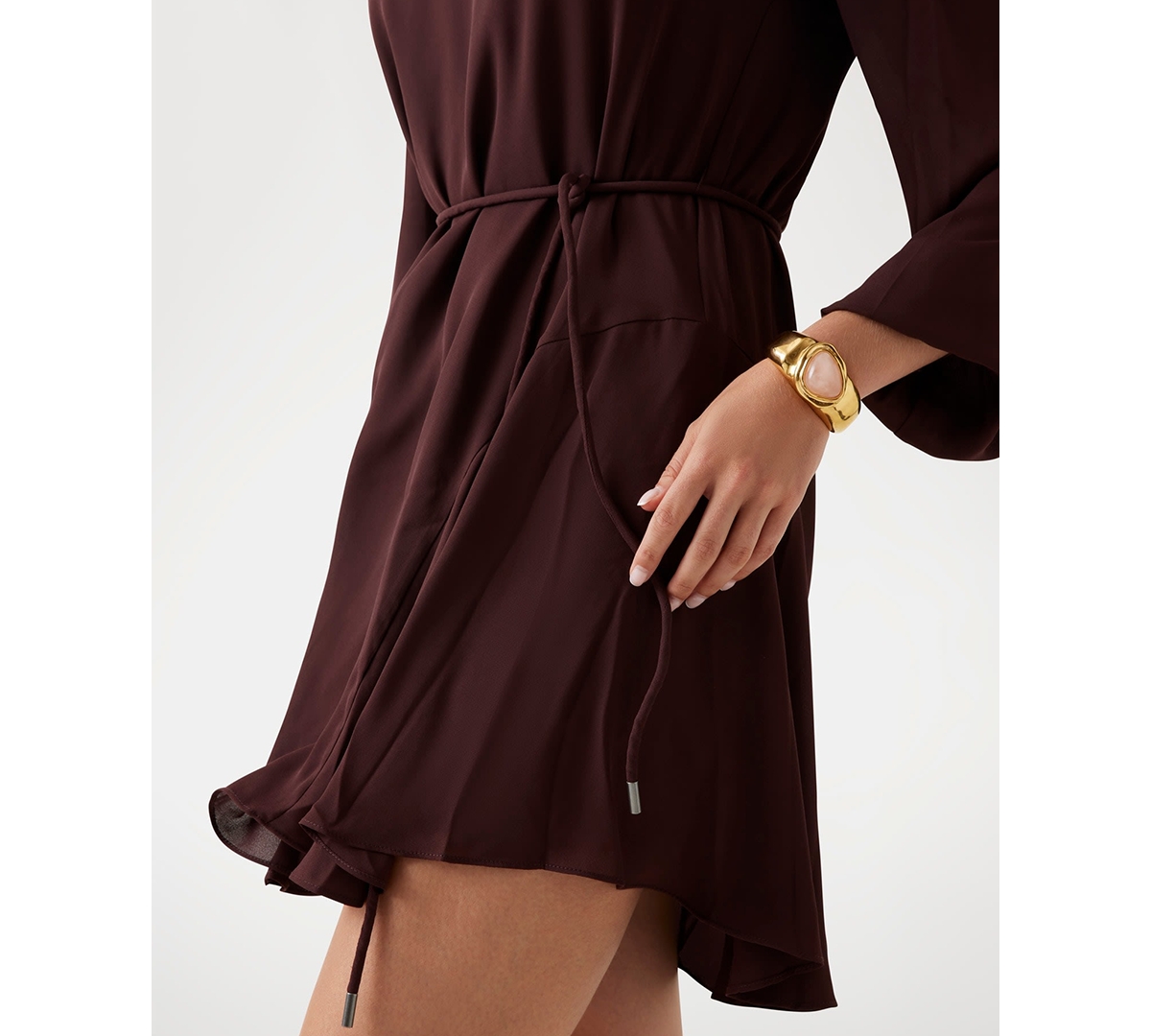 Guess Women's Wanda Long Sleeve Flare Dress In Burgundy