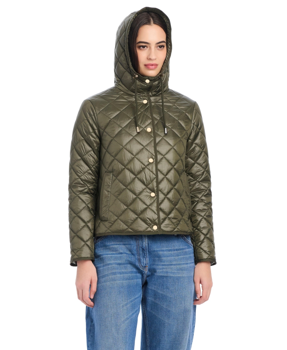 Kate Spade New York Hooded Quilted Packable Jacket In Green