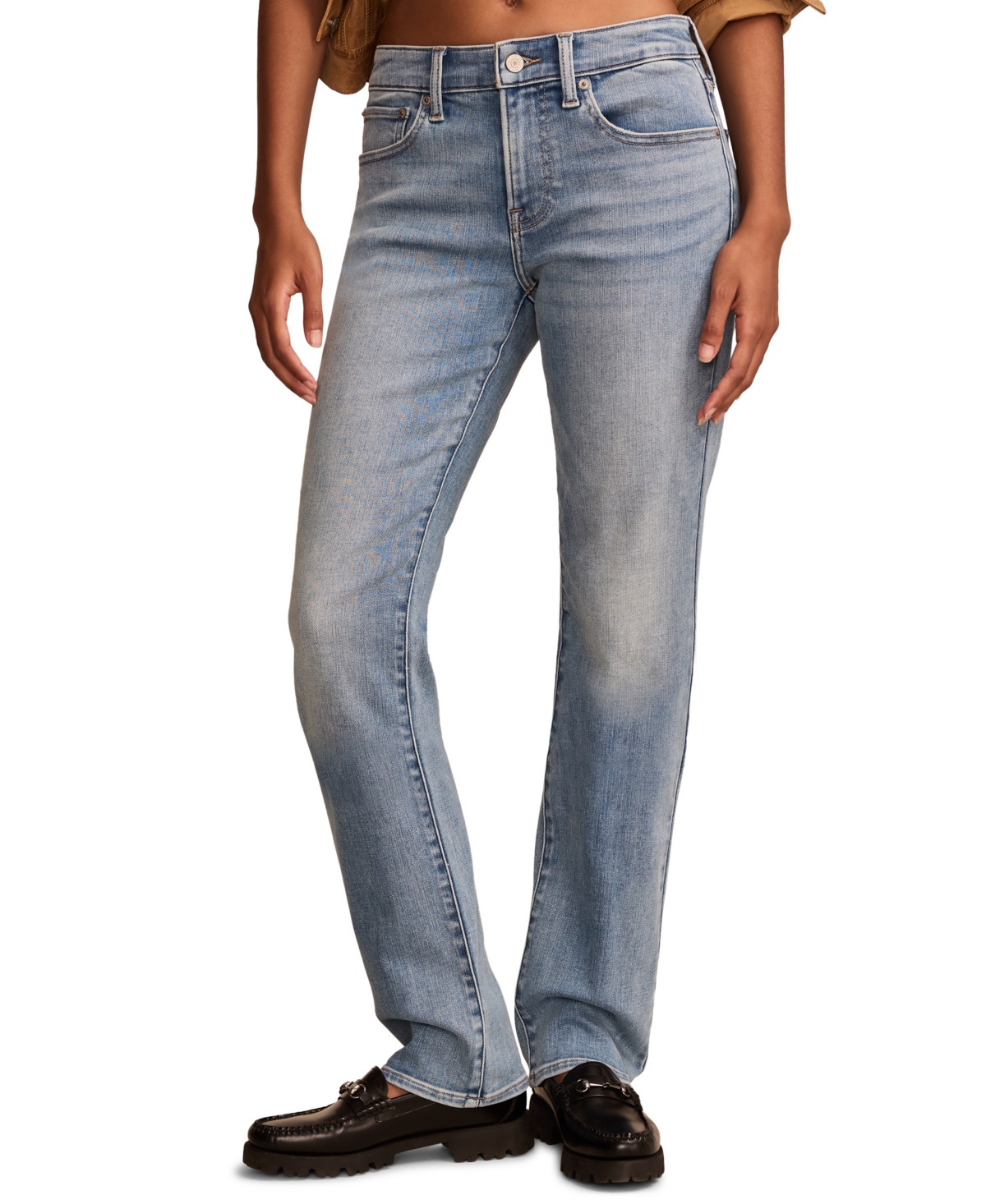 Lucky Brand Women's Mid Rise Curvy Straight Jeans