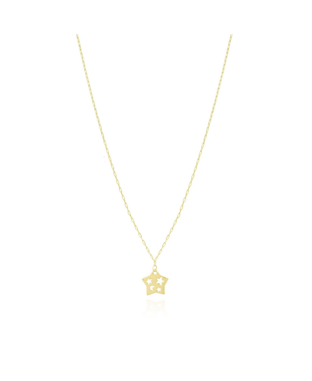 Cutout Star Link Necklace 14K Gold - Gold