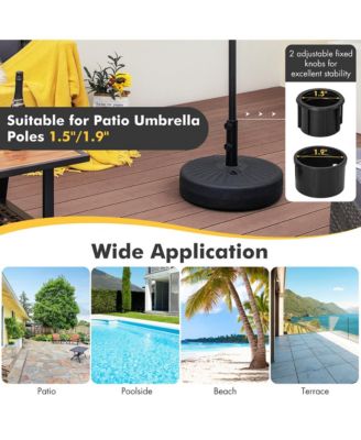 Patio 19.5'' Fillable Round Umbrella Base Stand Holder Heavy-Duty Pole 1.5''/1.9''