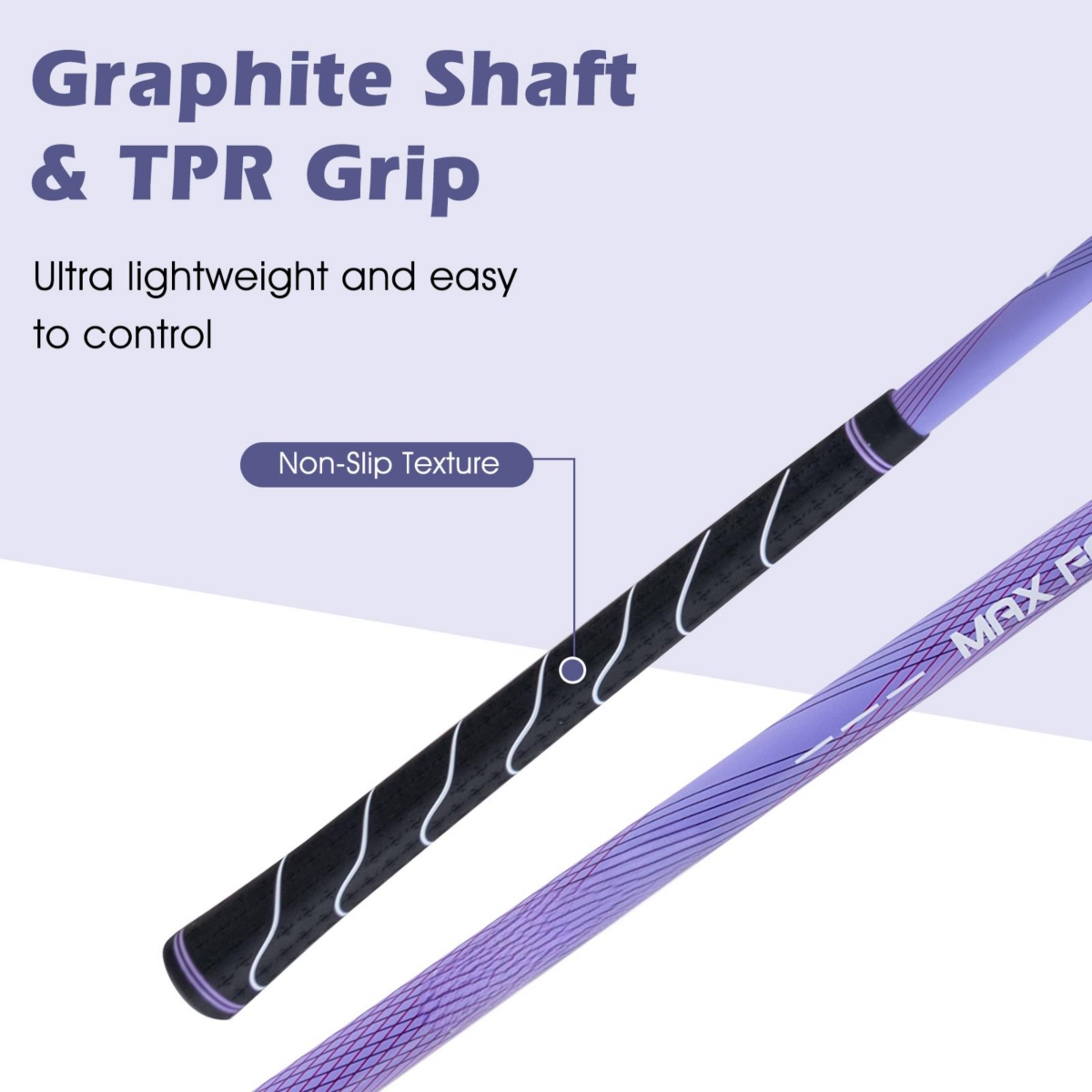 Women's Complete Right-Hand Golf Club Set with Rain Hood - Purple