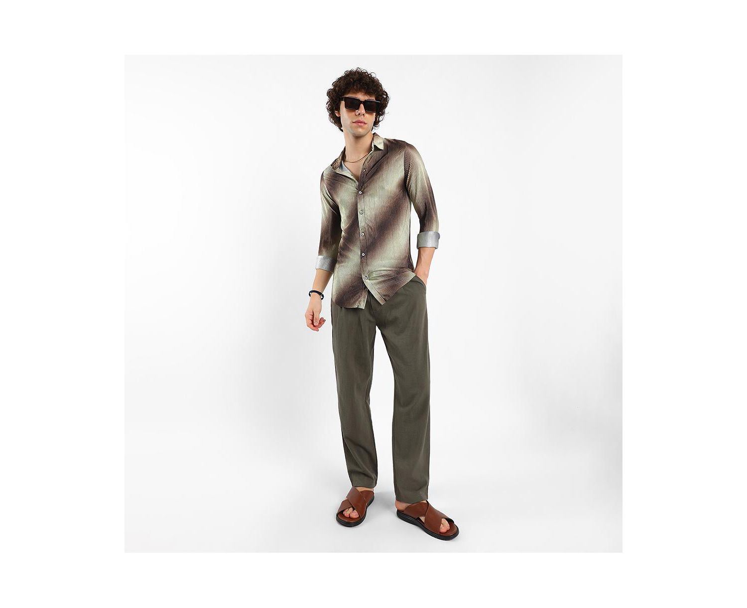 Campus Ombre-Pleated Shirt