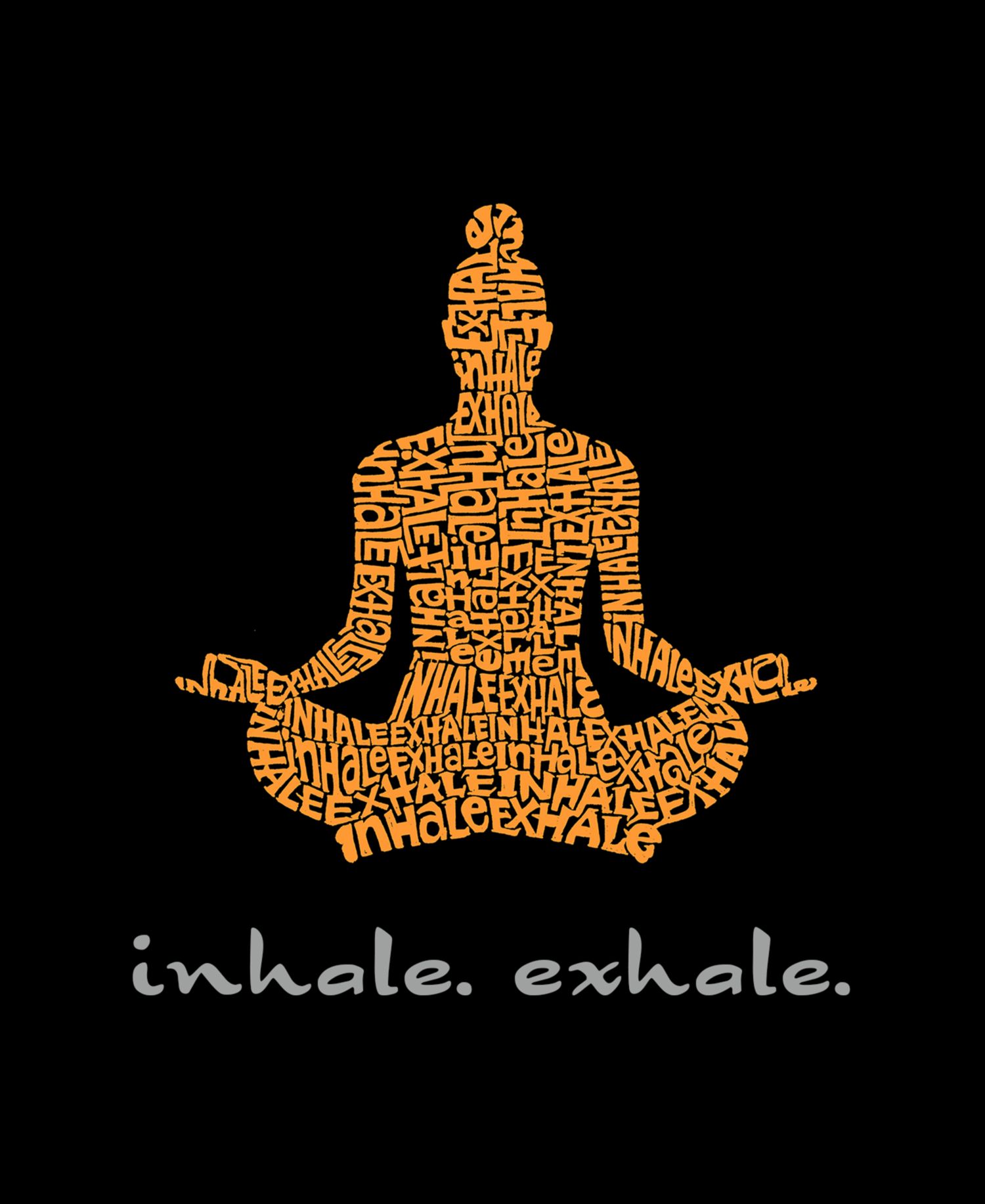 Plus Size Inhale Exhale Word Art V-Neck T-Shirt