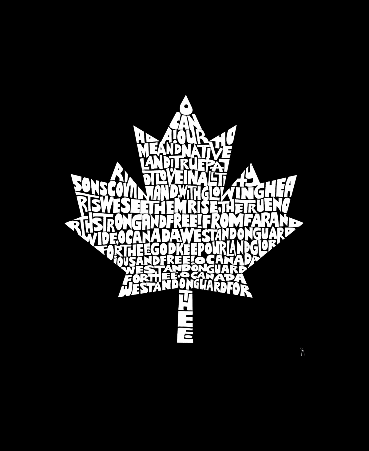 La Pop Art Plus Size Record Canadian National Anthem Art V-neck T-shirt In Black