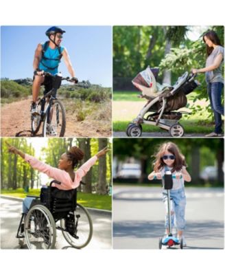 Bike Cup Holder, Water Bottle Holder with Mesh Pockets for Cruiser, Scooter, Mountain, Road Bike, Wheelchair