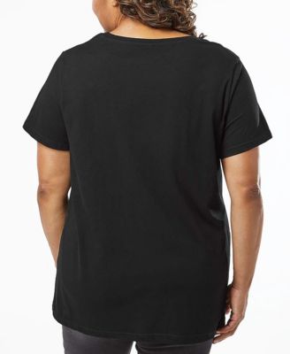 Plus Size Heart Notes Word Art V-Neck T-Shirt