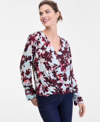I.N.C. International Concepts - Women's Surplice Long-Sleeve Blouse