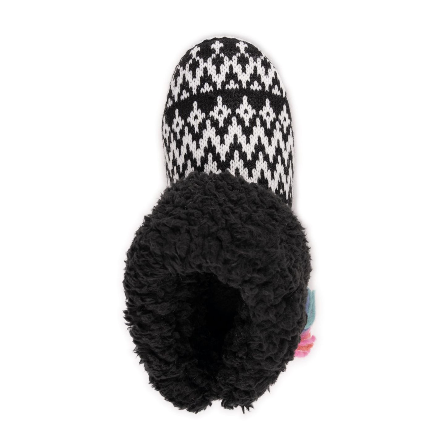 Женские тапочки MUK LUKS Melinda Cuff Boot Slippers, цвет: Чёрный, вариант 1 — фото 6