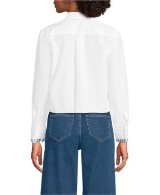 Women's Carefree Cotton Shirt with Removable Bow