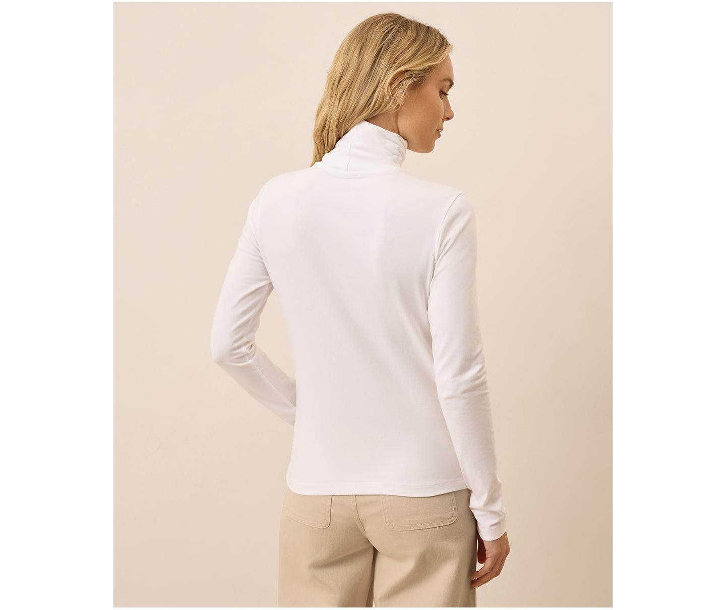 Женский топ Pact Luxe Stretch Jersey Slim Turtleneck, цвет: Белый — фото 4