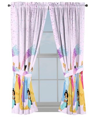 Sunny Side Up Disney Princess Curtains for Kids Bedroom 4-Piece Drape ...