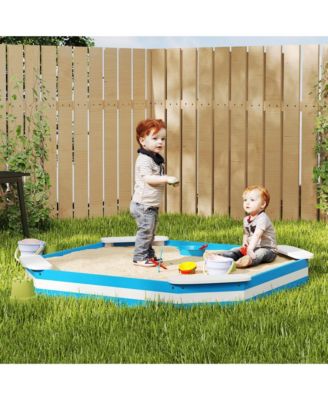 Kids box, Wooden Pit w/ 4 Corner Seats, Bottom Liner