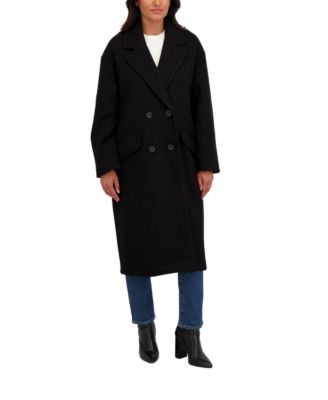Women's Long Oversized Double Breasted Faux Wool Coat