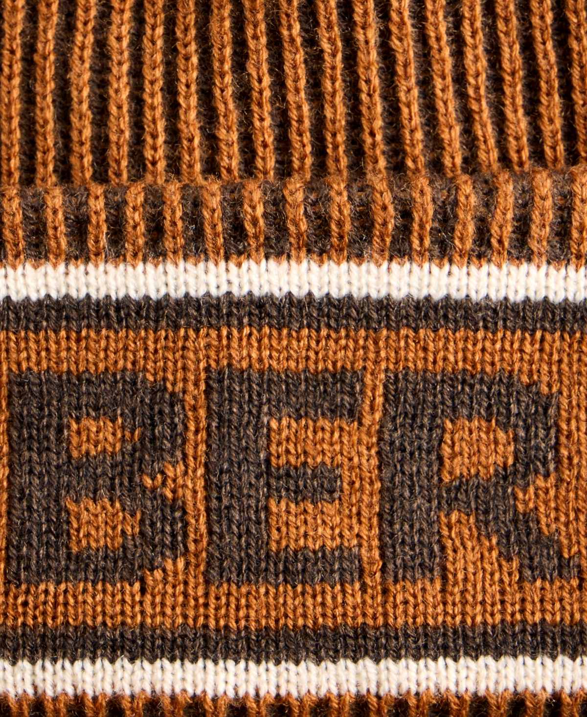 Timberland Men's Pom  Jacquard Logo Beanie Hat In Brown