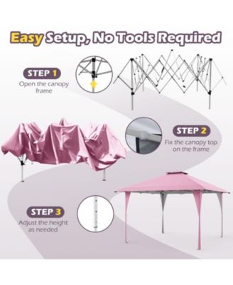 13 X 13 FT Pop up Gazebo with Portable Carrying Bag 8 Stakes and 4 Wind Ropes