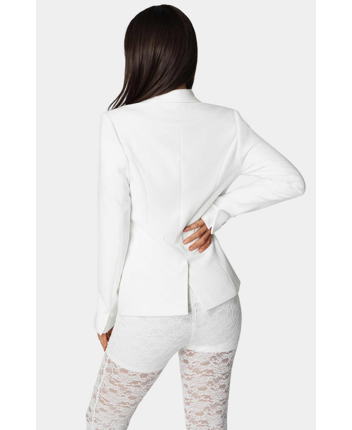 Bebe Tailored Lace Combo Blazer