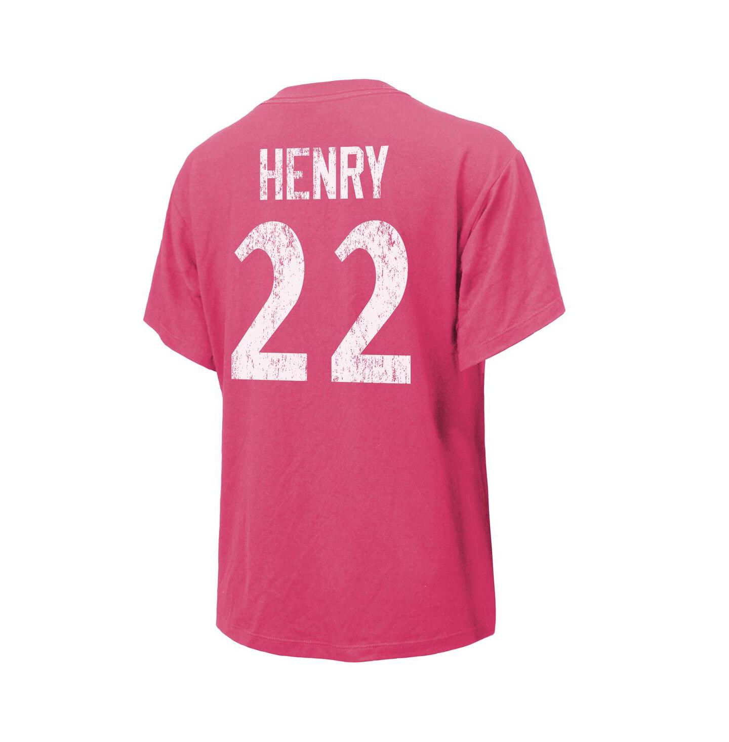 Женская футболка Majestic Derrick Henry Pink Baltimore Ravens Name & Number — фото 2