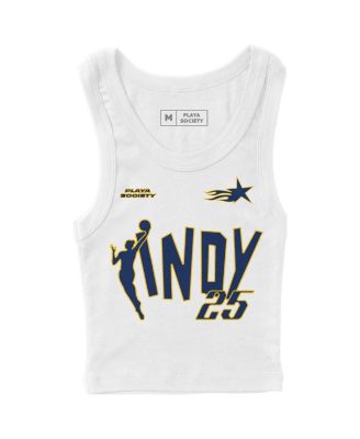 Playa Society - Men's and Women's White 2025 WNBA All-Star Game Indy Cropped Ribbed Tank Top