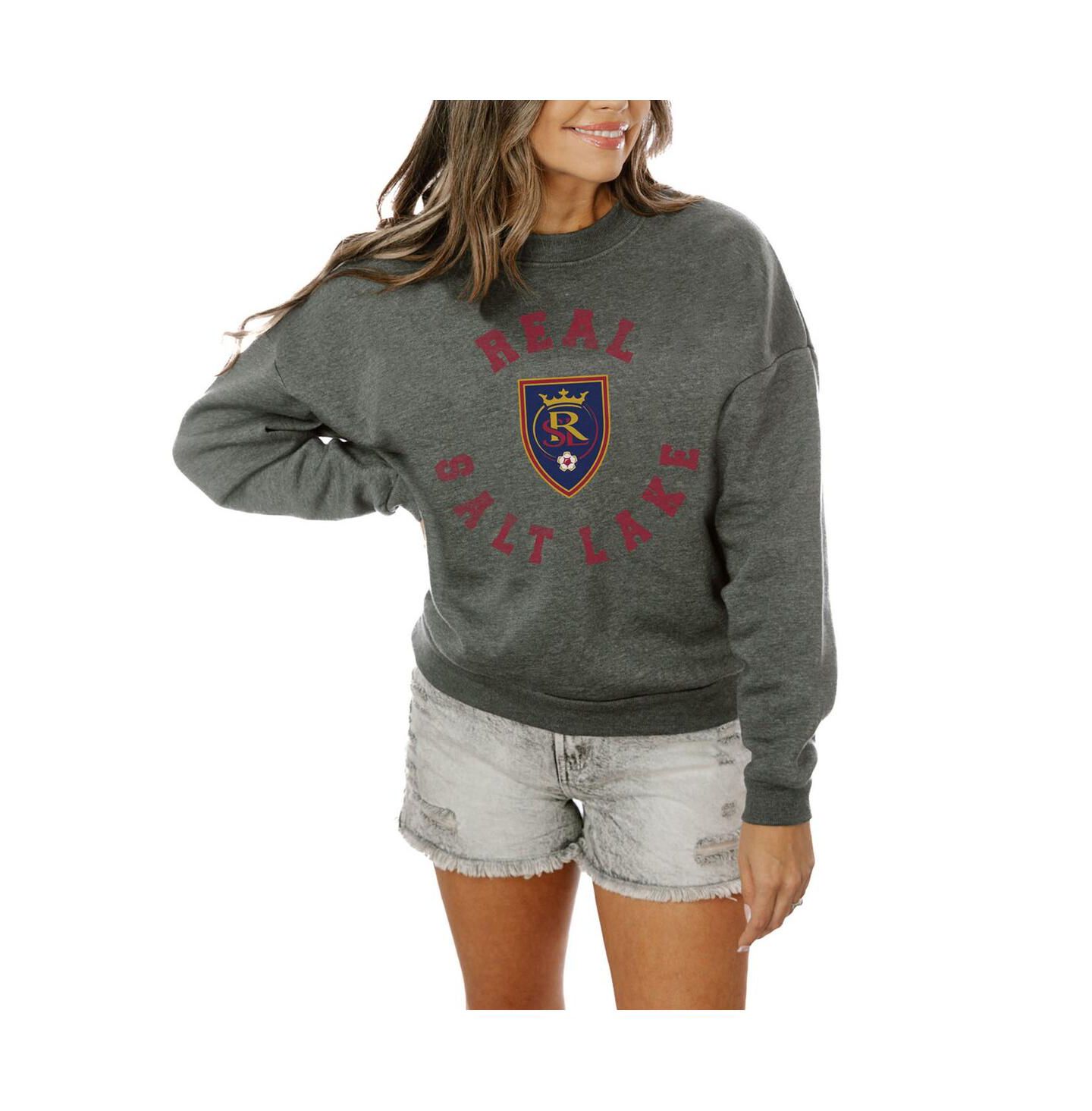 Женская толстовка Gameday Couture Charcoal Real Salt Lake Oversized Fleece Pullover — фото 1