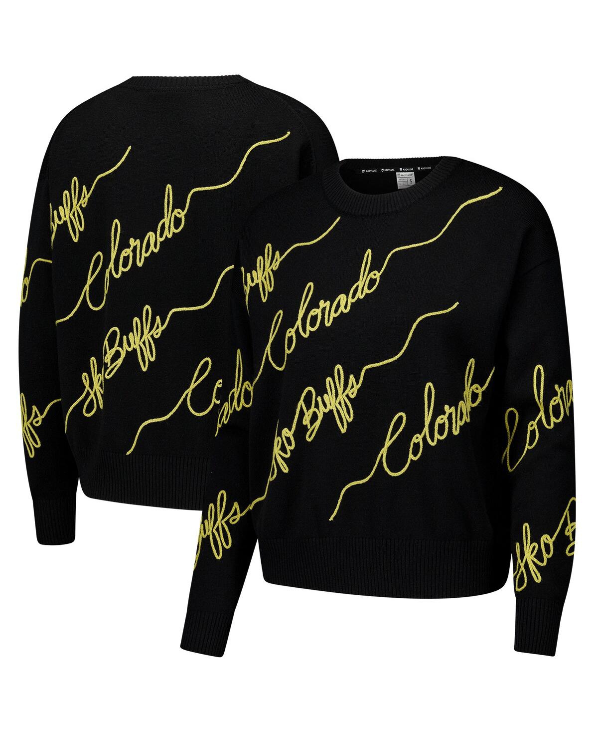 Kadyluxe Women's Black Colorado Buffaloes Love Note Pullover Sweater