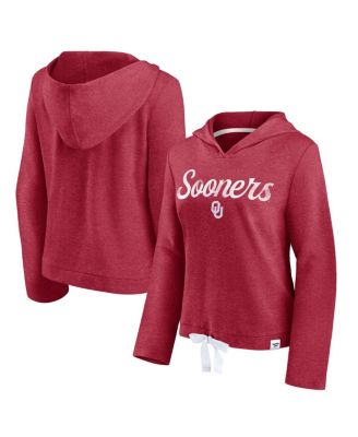 Fanatics - Women's Crimson Oklahoma Sooners True Classics Cropped Hooded Sweatshirt