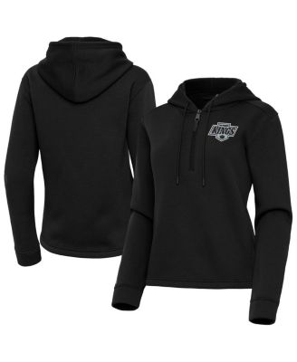 Antigua - Women's Black Los Angeles Kings Contemporary Quarter-Zip Hoodie