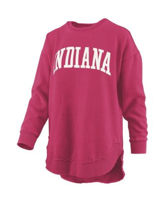 Women's Crimson Indiana Hoosiers M&eacute;lange Poncho Vintage Fleece Long Sleeve Pullover Sweatshirt